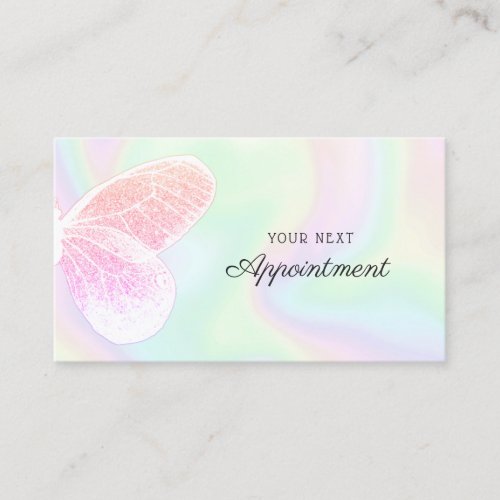 Holographic Glitter Butterfly Salon Appointment Bu Business Card