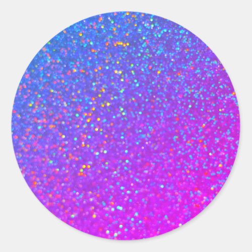 holographic glitter classic round sticker