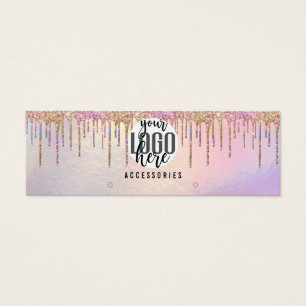 Holographic Glitter Drip Hoop Earring Logo Display