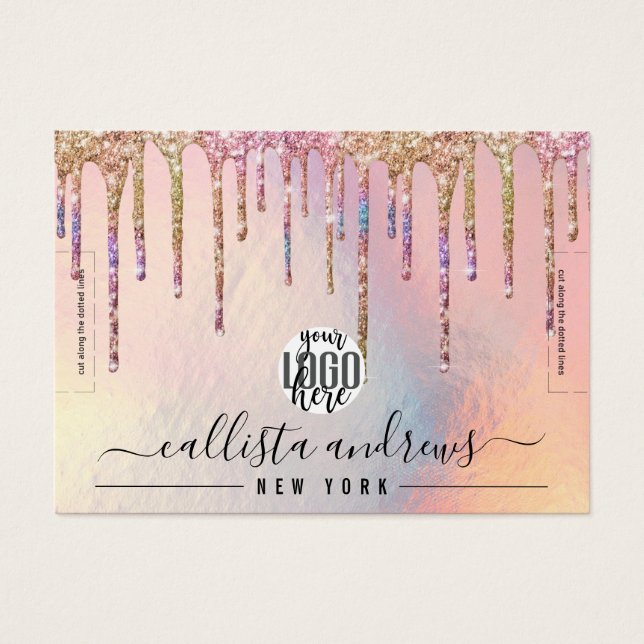 Holographic Glitter Drips Logo Bracelet Display (Front)