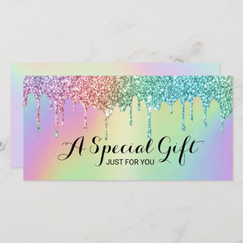 Holographic Glitter Drips Salon Gift Certificates