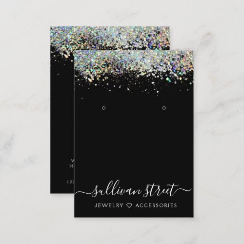 Holographic Glitter Earrings Jewelry Display Card