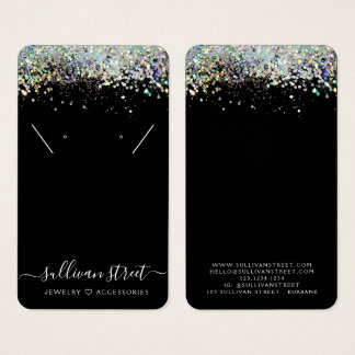Holographic Glitter Earrings Necklace Display Card