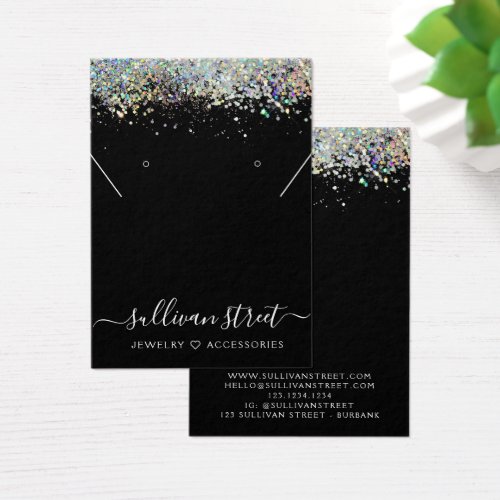 Holographic Glitter Earrings Necklace Display Card