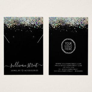 Holographic Glitter Earrings Necklace Display Card