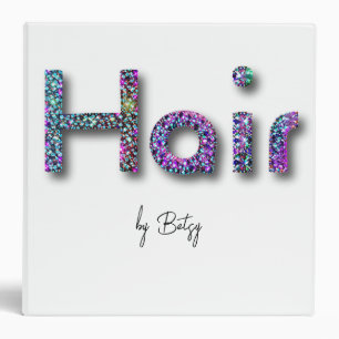 Holographic Glitter Hair Stylist 3 Ring Binder