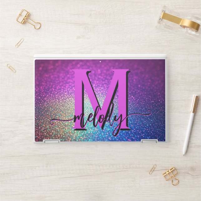 Holographic Glitter HP Laptop Skin (Desk)