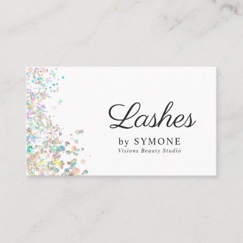 Holographic Glitter Lash Tech Eyelash Salon Business Card