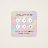Holographic Glitter Loyalty Card Stamp Card QR Cod (Front)