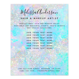 Holographic Glitter Opal Iridescent Business  Flyer