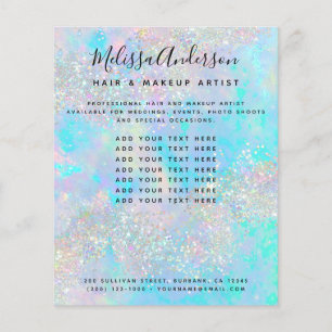 Holographic Glitter Opal Iridescent Business  Flyer