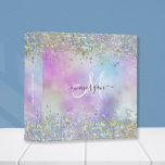 Holographic Glitter Rainbow Pastels Monogram 3 Ring Binder<br><div class="desc">Holographic Glitter Rainbow Pastels Monogram</div>