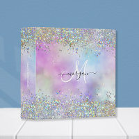 Holographic Glitter Rainbow Pastels Monogram