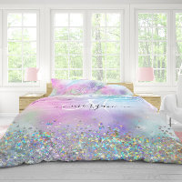 Holographic Glitter Rainbow Pastels Monogram