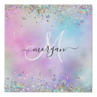 Holographic Glitter Rainbow Pastels Monogram