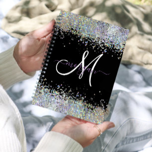 Holographic Glitter Rainbow Pastels   Monogram Planner
