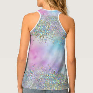 Holographic Glitter Rainbow Pastels Tank Top