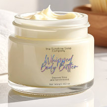 Holographic Glitter Whipped Body Butter Label