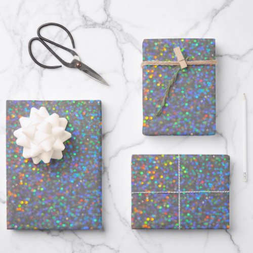 holographic glitter wrapping paper sheets