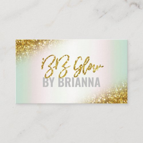 Holographic Gold Glitter BB Glow Treatment Business Card