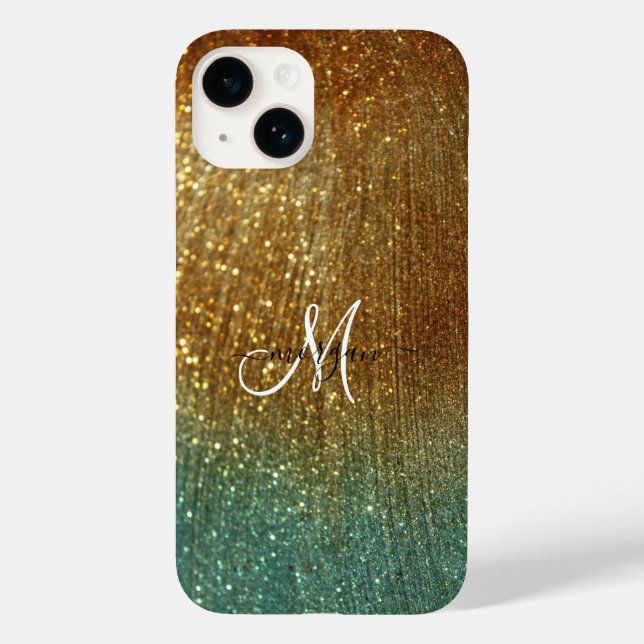 Holographic gold glitter personalized  Case-Mate iPhone case (Back)