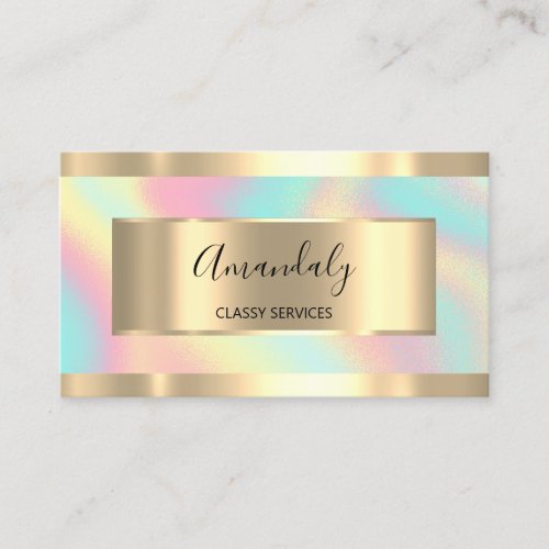 Holographic Gold  Professional Makeup Artist Business Card