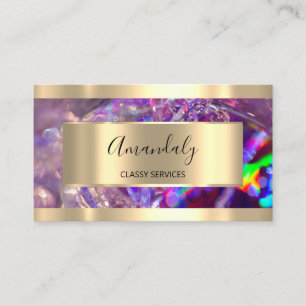 Holographic Gold Professional Makeup Rainbow Business Card