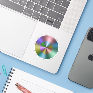 Holographic Gradient Concentric Circles Sticker