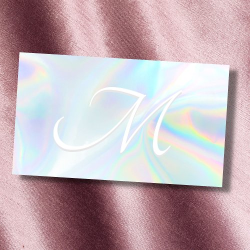 Holographic gradient foil custom monogram initial post_it notes