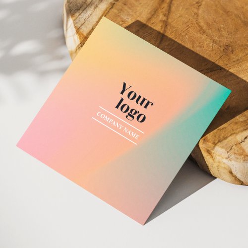 Holographic Gradient Instagram Follow Us Bold Square Business Card