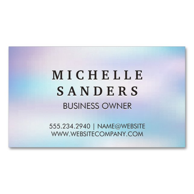 Holographic Gradient | Simple Background Business Card Magnet (Front)
