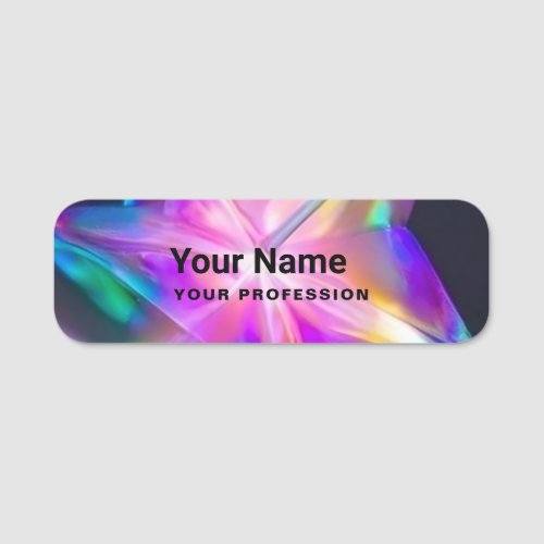 Holographic Grunge Pin Name Tag or Magnetic