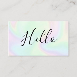 Holographic Hello Social Media Icons Networking  Business Card