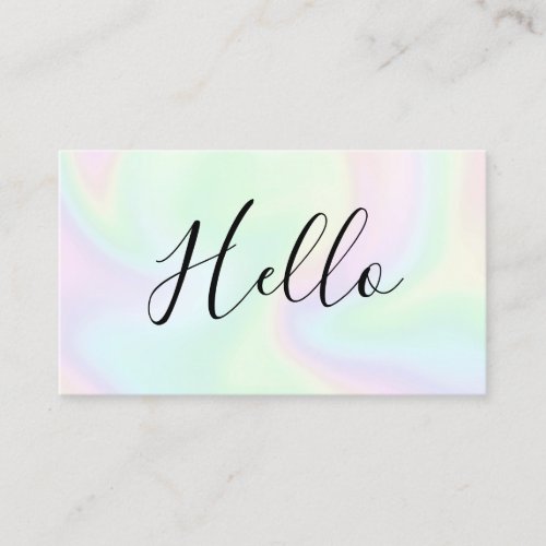Holographic Hello Social Media Icons Networking  Business Card