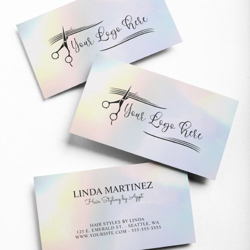 Holographic Highlights Gradient Logo Business Card