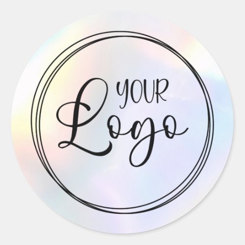 Holographic Highlights Gradient Logo Classic Round Sticker