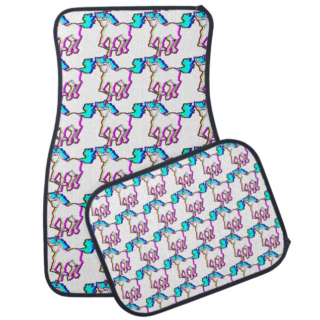 Holographic Horse Colorful Car Floor Mat (Set)