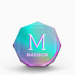 Holographic Initial and Name paperweight crystal Acrylic Award<br><div class="desc">Holographic Initial and Name paperweight crystal Acrylic Award</div>