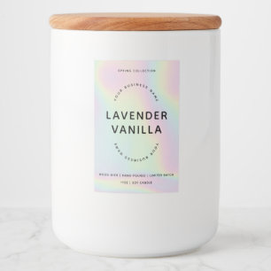 Holographic-Inspired Candle Product Label