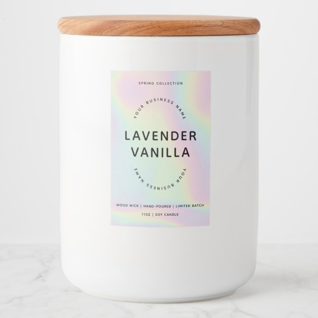 Holographic-Inspired Candle Product Label  (Front)