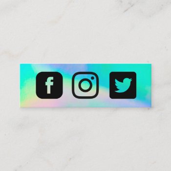 Holographic Instagram Twitter Facebook Mini Business Card by TwoTravelledTeens at Zazzle