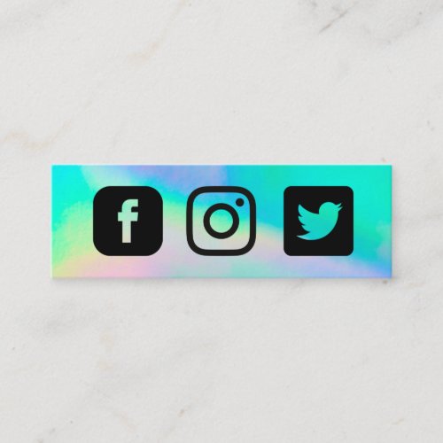 Holographic Instagram Twitter Facebook Mini Business Card