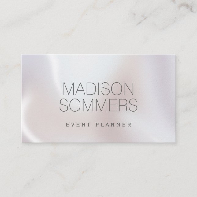 Holographic Iridescent Event Planner Business Card (Front)