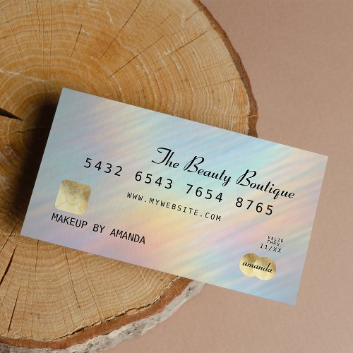 Holographic Iridescent Gold Luxury Credit Card