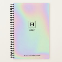 Holographic Iridescent Luminous Classic Monogram Notebook