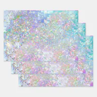 Holographic iridescent mermaid glitter sparkling wrapping paper sheets