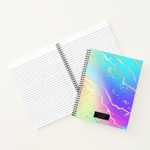 Holographic Iridescent Opal Gem  Personalized Notebook