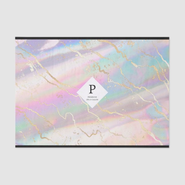 Holographic Iridescent Opal Gemstone | Logo Tissue Paper (Front)