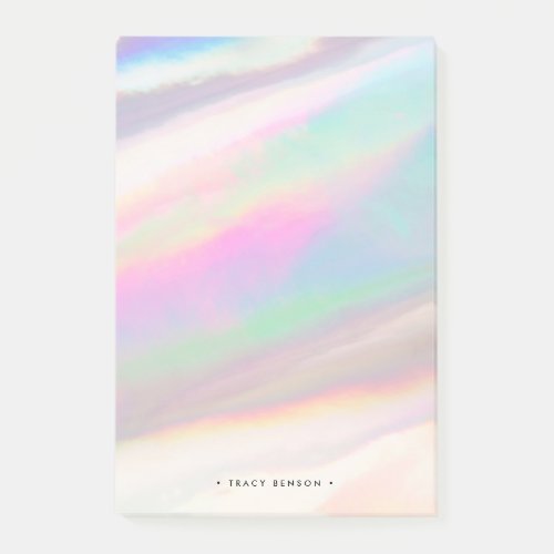 Holographic Iridescent Opal Gemstone Personalized Post_it Notes