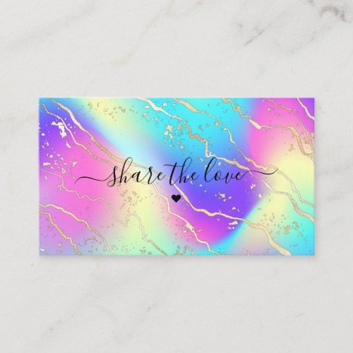 Holographic Iridescent Opal Gemstone Referral Card